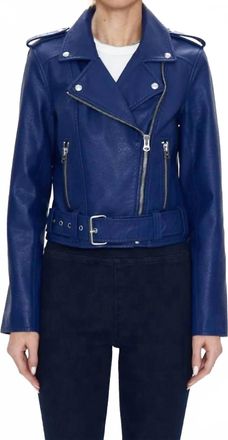 Pistola Denim Tracy Moto Jacket In Electric Blue