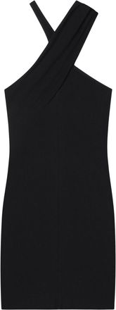 Courrèges criss-cross jersey mini dress - women - Viscose/Elastane - 38 - Black