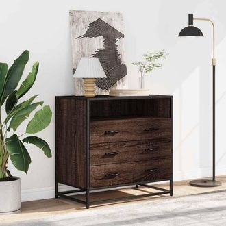 Berkfield Home Elegant Drawer Cabinet Brown Oak 70x41x70 cm Engineered Wood | Size: 70 x 41 x 70 cm
