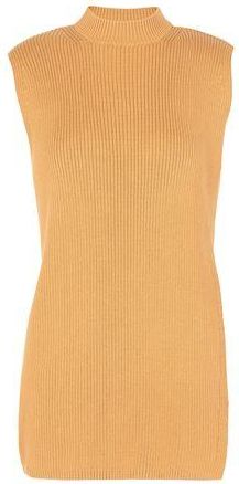 8 by YOOX COTTON KNIT MOCK-NECK TABARD VEST
