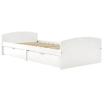 Berkfield Home Bed Frame with 2 Drawers White Solid Pine Wood 90x200 cm