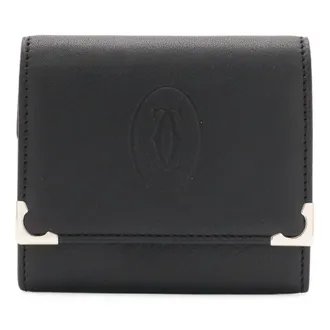 Cartier Black Leather Coin Purse/Coin Case (Pre-Owned)