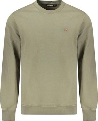 Napapijri Groene Katoenen Heren Trui - Heren - Sweatshirts - Groen - 2XL - Katoen - Hoodies & sweatvesten