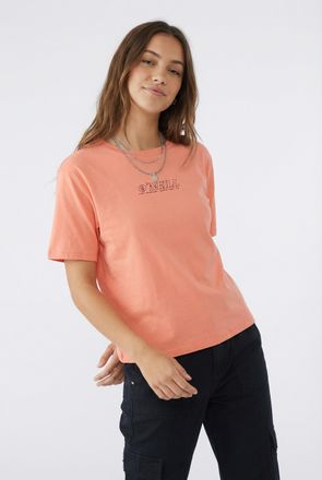 O'Neill T-Shirt ONEILL ONEILL BOXY BACK PRINT T-SHIRT, Damen, Gr. XL (42), funky peach, Obermaterial: 100% Baumwolle, Shirts T-Shirt, sportliche Passform, loc