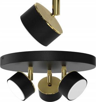 OEM L&aacute;mpara De Techo Plaf&oacute;n De Techo Foco De Techo Negro Oro Gx53 L&aacute;mpara Led Pulida