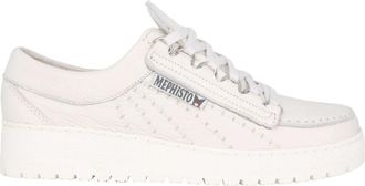 Mephisto Witte veterschoen - Rainbow stijl - Heren - Sneakers - Wit - 47 EU - Leer - Schoenen