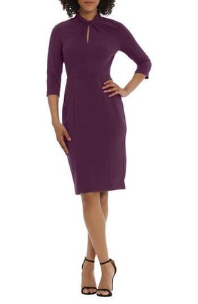 Donna Morgan Crepe Three-Quarter Sleeve Sheath Dress in Pickled Beet at Nordstrom Rack, Size 6