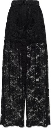 Dolce & Gabbana Lace Broeken - Dames - Wijde Broeken - Zwart - S - Katoen - Broeken