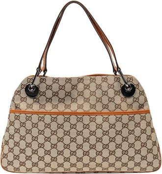 Gucci Beige & Tan Monogrammed Canvas Medium Eclipse Tote (Authentic Pre-Loved)