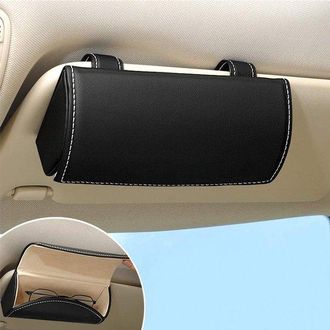 No Brand Soporte Universal Para Gafas De Sol Para Parasol De Coche, Fabricado En Cuero Sint&eacute;tico Pu - Organizador Con Funci&oacute;n Magn&eacute;tica Para Suv, Autocaravanas