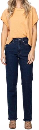 Judy Blue High Waist Tummy Control Classic Straight Jeans In Darkk Wash