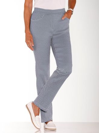 Casual Looks Schlupfhose CASUAL LOOKS, Damen, Gr. 36, Normalgr&ouml;ssen, bunt (marine, ecru, gemustert), 43% Viskose, 42% Polyester, 11% Polyamid, 4% Elasthan, gemuste