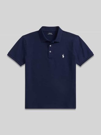 Polo Ralph Lauren Slim Fit Poloshirt aus Baumwoll-Mix in Marine, Gr&ouml;&szlig;e XXL