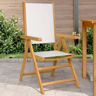vidaXL Vidaxl - Sillas De Jard&iacute;n 2 Uds Madera Maciza Acacia Y Tela Crema Blanco