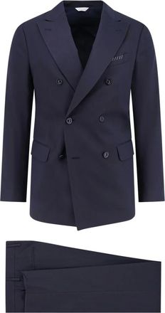 Boglioli Kostuums, Heren, Blauw, 3Xl, Katoen, Double-Breasted Suit