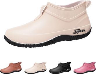 Generic Wellington Boots Women Ankle Ladies Wellies Short Chelsea Booties Waterproof Rain Boots Slip-On Wide Calf Rains Short Mens & Womens Non Slip Walking W