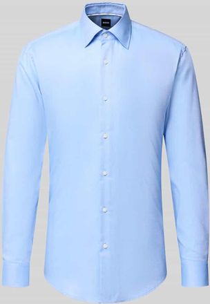 HUGO BOSS Slim Fit Businesshemd aus Baumwoll-Mix Modell HANK in Bleu, Größe 38