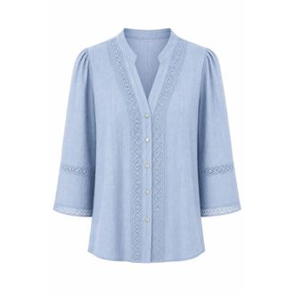 2-Biz Kaya Shirt - Dames - Blouses - Blauw - L - Overhemden