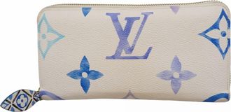 Louis Vuitton Blue White Long Wallet (Bi-Fold) (Pre-Owned)