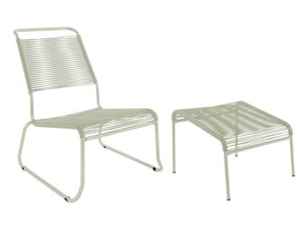 Schubiger M&ouml;bel Spaghetti-Kufen-Lounger-Hochlehner + Hocker S&auml;ntis