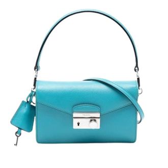 Prada Pre-owned Mini Bags, female, Blue, Size: ONE SIZE Pre-owned Saffiano Satchel