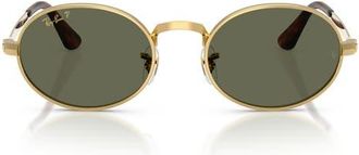 Ray-Ban A$AP Rocky 54mm Polarized Oval Sunglasses in Arista/polar Green at Nordstrom