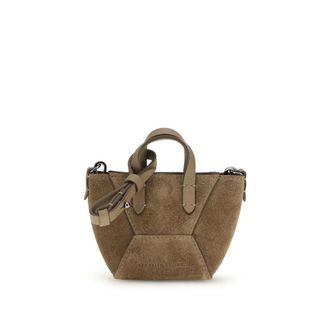 Brunello Cucinelli Brown Calf Leather Bos Taurus Shoulder Womens Bag