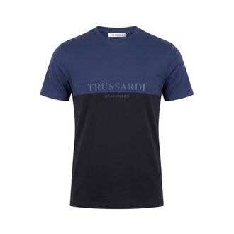 Trussardi T-shirt Bicolore Beachwear - - Tops - Uomo - Blu - XL