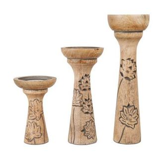 Mela Artisans Lotus Vine Pillar Candleholder Set in Natural at Nordstrom