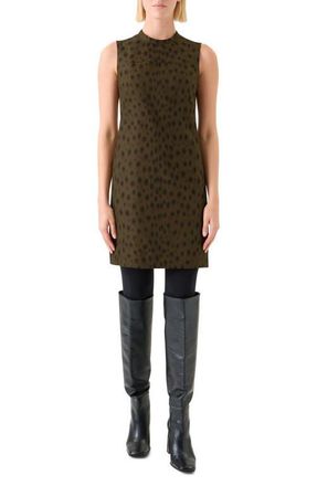 Akris Leopard Print Sheath Dress in Hazel-Bark at Nordstrom, Size 12