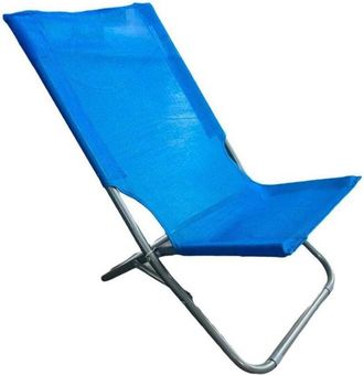 Trade Shop Trade Shop - Spiaggina In Textilene Blu Pieghevole Sedia Per Mare Campeggio 57x47x72 Cm 281053
