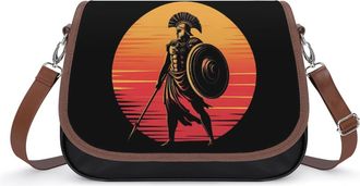Generic Ancient Greek Warrior Small Womens Crossbody Bags Shoulder Handbag with Adjustable Strap for Travel