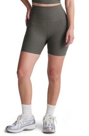 Beyond Yoga Keep Pace Space Dye Bike Shorts in True Gray Heather at Nordstrom Rack, Size X-Small