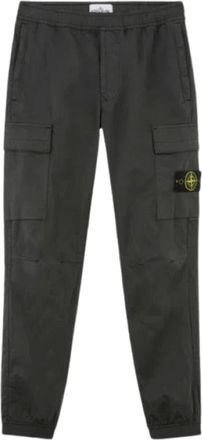 Stone Island Broeken, Heren, Grijs, W28, Katoen, Cargo Jogger Broek in Lood Grijs