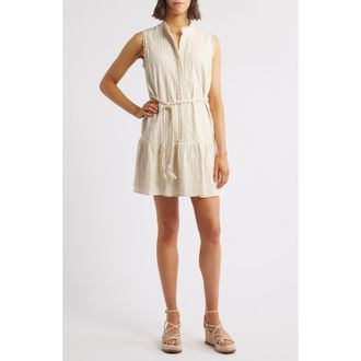 Adelyn Rae Ginny Textured Sleeveless Minidress in Cream at Nordstrom Rack, Size X-Small