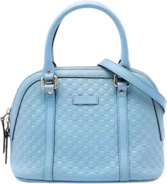 Gucci Pre-owned Dome Satchel - Dames - Vintage Handtas - Blauw - ONE Size - Leer - Vintage