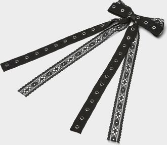 Simons Womens Eyelet and lace bow barrette