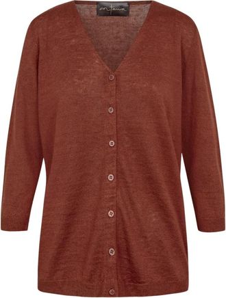 Cortana Noa Cardigan - Dames - Vesten - Rood - XS - Linnen - Truien & Vesten