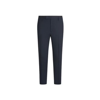 Pantaloni Torino Navy Blue Tropical Wool Trousers - male - PT Torino - Suit Trousers - Blue - M - Trousers