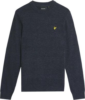 Lyle & Scott Mid Knits Lambswool Blend Crew Neck Jumper - Heren - Ronde hals truien - Blauw - XL - Wol - Truien & Vesten
