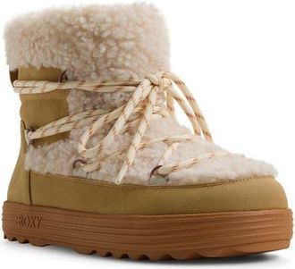Roxy Hot Cocoa Faux Shearling Boot in Tan Suede at Nordstrom, Size 10