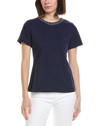 CeCe by Cynthia Steffe Cece Denim Chain Neck T-Shirt