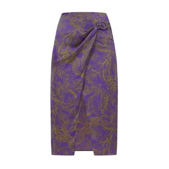 Simona Corsellini Falda Midi Cruzada - Skirts - Mujer - P&uacute;rpura - L