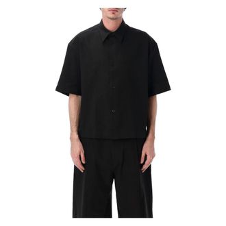 STUDIO NICHOLSON Short Sleeve Shirts, male, Black, Size: S Sanko Short Sleeve Shirt