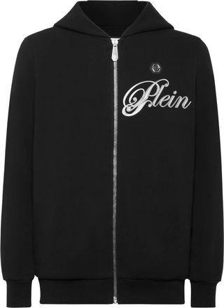 Philipp Plein Hoodie Sweatjacket Skull - Heren - Vesten met rits - Zwart - 2XL - Katoen - Hoodies & sweatvesten