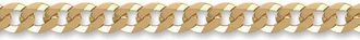 Jewelco London Solid 9ct Yellow Gold Flat Curb 7mm Gauge Chain Necklace