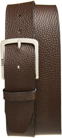 BOSS Jor Leather Belt in Dark Brown at Nordstrom, Size 36