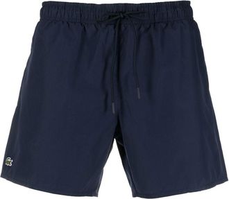 Lacoste logo-patch drawstring swim shorts - men - Polyester/Polyester - 3XL - Blue
