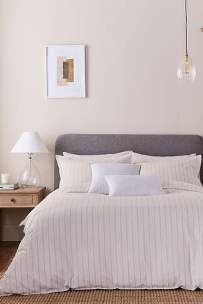 Murmur Juno Cotton Duvet Cover Set in Light Beige | Size: King