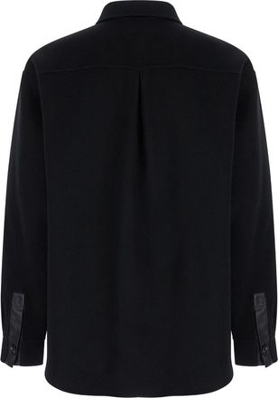 Arma Black Oversized Shirt With Patch Pocket In Wool Man